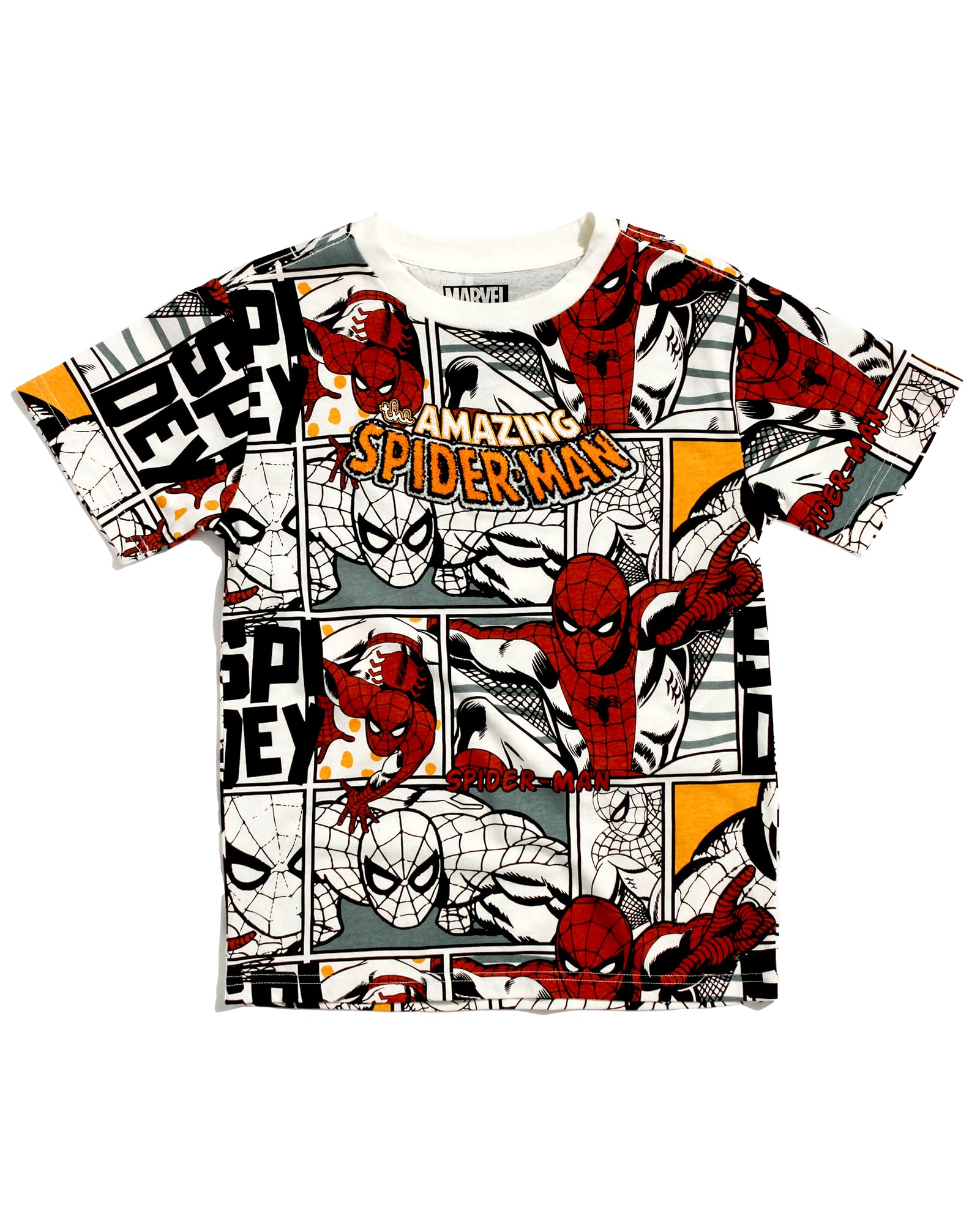 Marvel Avengers Spiderman Boys Shirts - Hulk Iron Man Captain America Thor Short Sleeve Graphic Tees for Toddler Boys & Kids